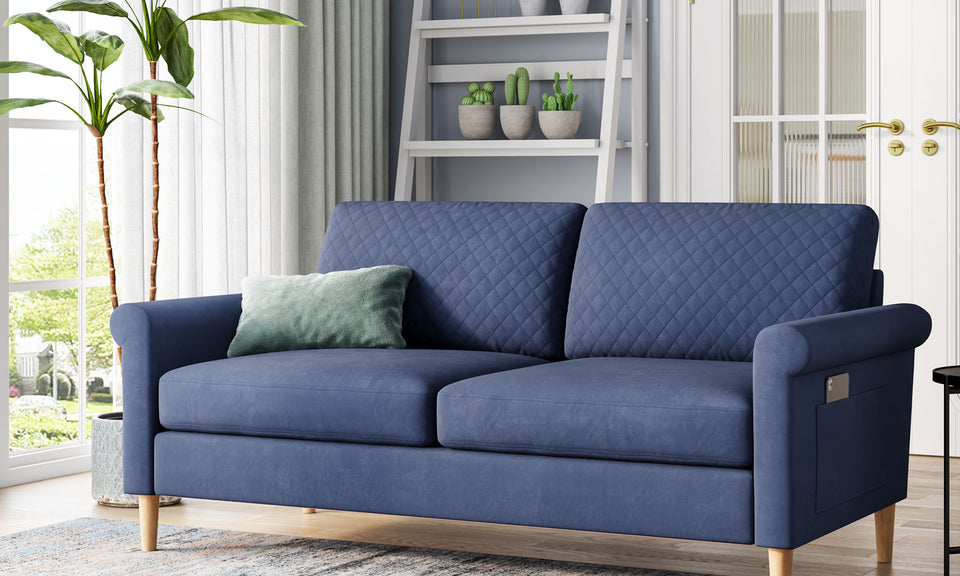 Vesgantti 65'' Loveseat Sofa Couch for Living Room, Modern Sofa,Small Couches for Small Spaces, Upholstered 2-Seater Love Seats Couch for Bedroom, Apartment, Home Office, Tool-Free Assembly