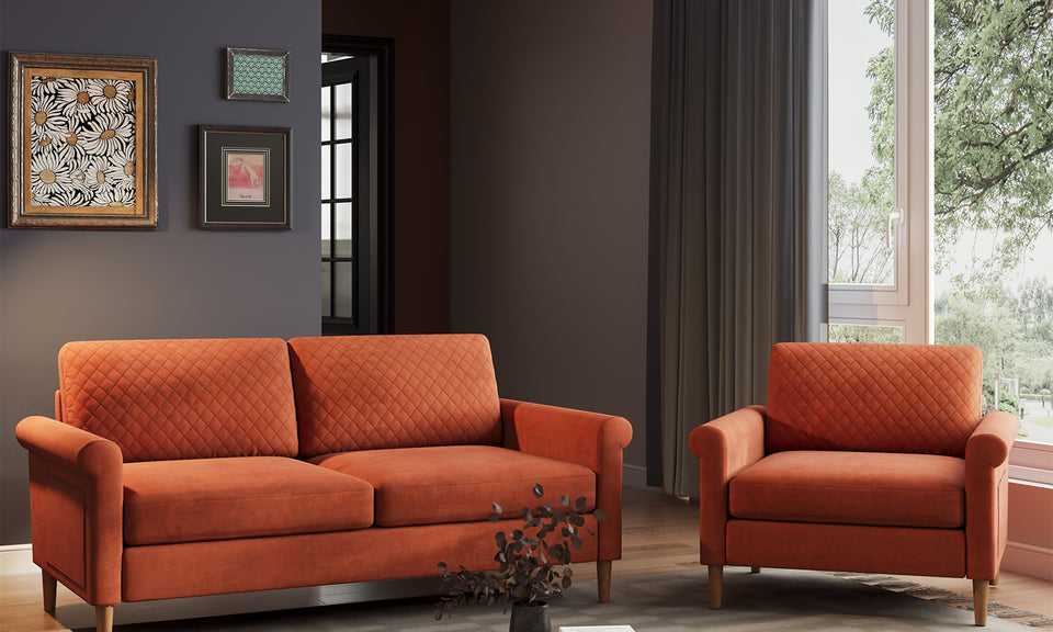 Vesgantti 65'' Loveseat Sofa Couch for Living Room, Modern Sofa,Small Couches for Small Spaces, Upholstered 2-Seater Love Seats Couch for Bedroom, Apartment, Home Office, Tool-Free Assembly