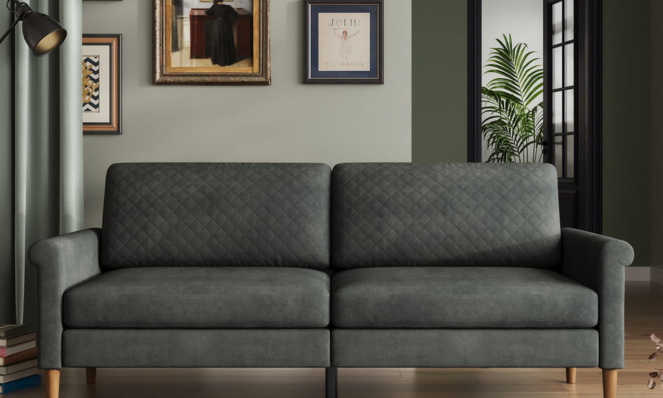 Vesgantti 75" Couch, Comfy Small Sofas, Mid Century Modern Decor Loveseat Sofa, Couches for Living Room, Small Sofa for Bedroom, 3-Seat Sofa Living Room Furniture,No Tool Fast Assembly