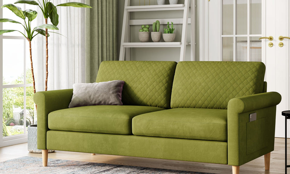 Vesgantti 65'' Loveseat Sofa Couch New for Living Room, Modern Sofa,Small Couches for Small Spaces, Upholstered 2-Seater Love Seats Couch for Bedroom, Apartment, Home Office, Tool-Free Assembly