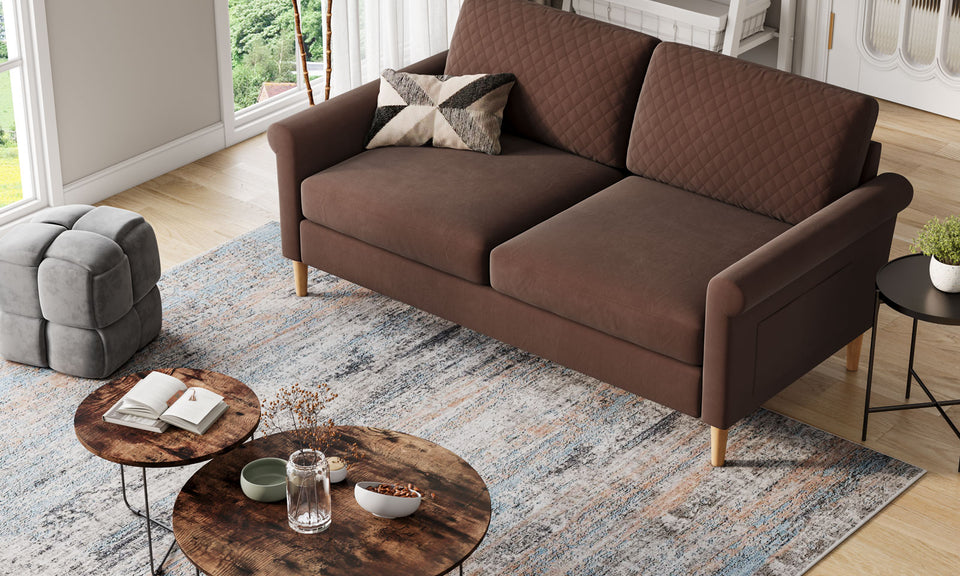 Vesgantti 65'' Loveseat Sofa Couch for Living Room, Modern Sofa,Small Couches for Small Spaces, Upholstered 2-Seater Love Seats Couch for Bedroom, Apartment, Home Office, Tool-Free Assembly