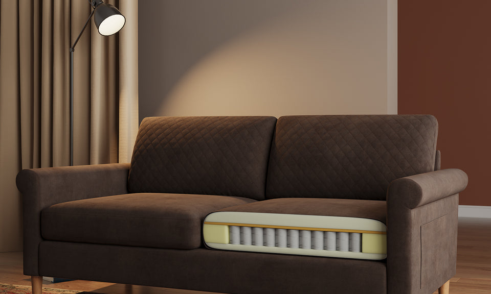 Vesgantti 65'' Loveseat Sofa Couch for Living Room, Modern Sofa,Small Couches for Small Spaces, Upholstered 2-Seater Love Seats Couch for Bedroom, Apartment, Home Office, Tool-Free Assembly