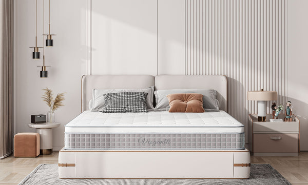 Vesgantti Mattresses 12 Inch Innerspring Hybrid Mattress, Pressure Relief Pocket Spring with Breathable Memory Foam