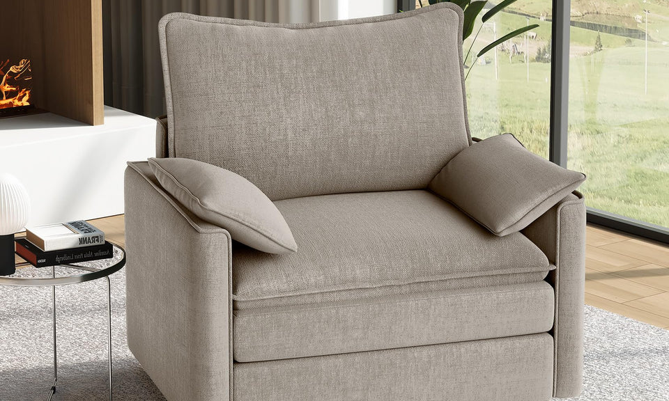 Vesgantti Modular Sectional Sofa, Cloud Couch, Modern Corduroy/Chenille, Height Adjustable, Cloud-Like Comfort, Deep Seat, Movable Ottoman, Couches for Living Room