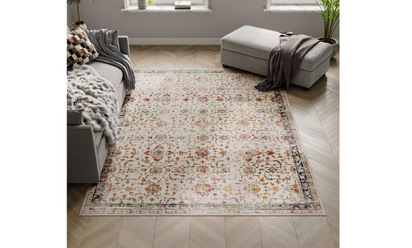 Lightweight Washable Oriental Area Rug for Living Room, Bedroom, Dining Room, Office