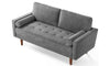 Vesgantti Two/Three Seater Sofa, Modern Velvet Loveseat Sofa, Modern Small Couch with 2 Pillows for Living Room, Comfy Sofa