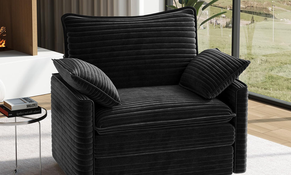 Vesgantti Modular Sectional Sofa, Cloud Couch, Modern Corduroy/Chenille, Height Adjustable, Cloud-Like Comfort, Deep Seat, Movable Ottoman, Couches for Living Room