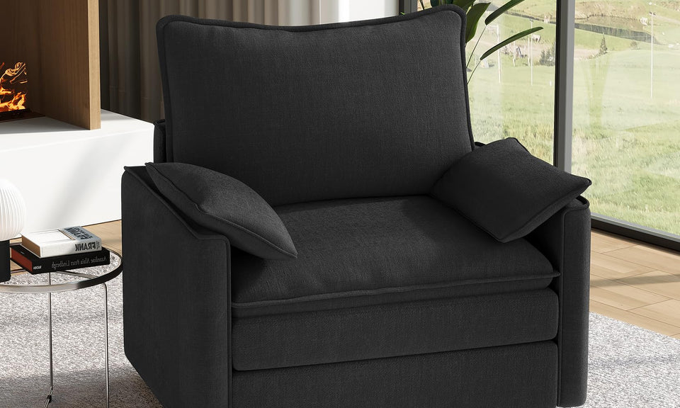 Vesgantti Modular Sectional Sofa, Cloud Couch, Modern Corduroy/Chenille, Height Adjustable, Cloud-Like Comfort, Deep Seat, Movable Ottoman, Couches for Living Room