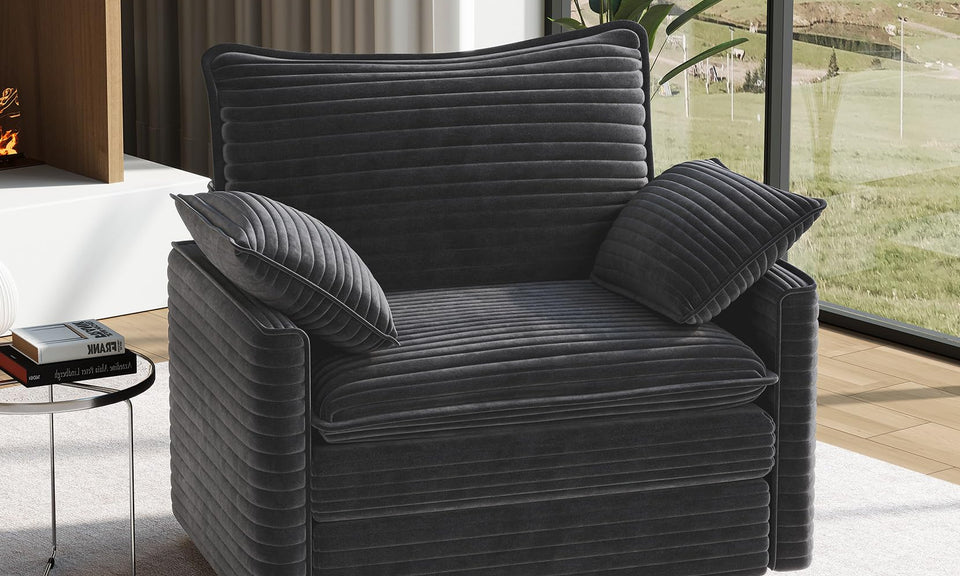 Vesgantti Modular Sectional Sofa, Cloud Couch, Modern Corduroy/Chenille, Height Adjustable, Cloud-Like Comfort, Deep Seat, Movable Ottoman, Couches for Living Room