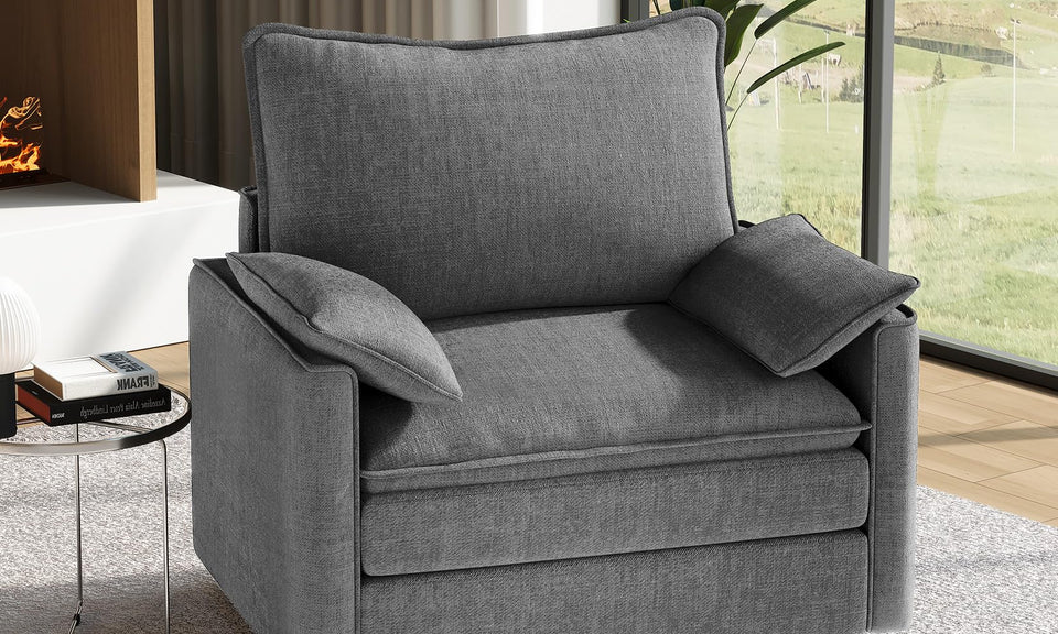 Vesgantti Modular Sectional Sofa, Cloud Couch, Modern Corduroy/Chenille, Height Adjustable, Cloud-Like Comfort, Deep Seat, Movable Ottoman, Couches for Living Room