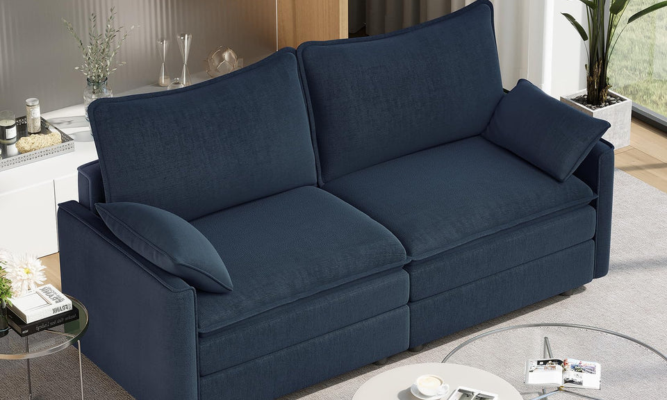 Vesgantti Modular Sectional Sofa, Cloud Couch, Modern Corduroy/Chenille, Height Adjustable, Cloud-Like Comfort, Deep Seat, Movable Ottoman, Couches for Living Room