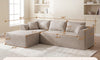 Vesgantti 106"/135" Boneless Cloud Couch with Chaise, No Assembly Required, Deep Seat L Couch, Sectional Modular Sofa, Memory Foam Living Room Couches for Apartment, Corduroy/Chenille