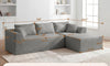 Vesgantti 106"/135" Boneless Cloud Couch with Chaise, No Assembly Required, Deep Seat L Couch, Sectional Modular Sofa, Memory Foam Living Room Couches for Apartment, Corduroy/Chenille