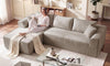 Vesgantti 106"/135" Boneless Cloud Couch with Chaise, No Assembly Required, Deep Seat L Couch, Sectional Modular Sofa, Memory Foam Living Room Couches for Apartment, Corduroy/Chenille