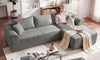 Vesgantti 106"/135" Boneless Cloud Couch with Chaise, No Assembly Required, Deep Seat L Couch, Sectional Modular Sofa, Memory Foam Living Room Couches for Apartment, Corduroy/Chenille