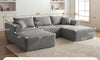 Vesgantti 106"/135" Boneless Cloud Couch with Chaise, No Assembly Required, Deep Seat L Couch, Sectional Modular Sofa, Memory Foam Living Room Couches for Apartment, Corduroy/Chenille