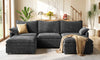 Vesgantti Modular Sectional Sofa, Cloud Couch, Modern Corduroy/Chenille, Height Adjustable, Cloud-Like Comfort, Deep Seat, Movable Ottoman, Couches for Living Room
