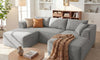Vesgantti 106"/135" Boneless Cloud Couch with Chaise, No Assembly Required, Deep Seat L Couch, Sectional Modular Sofa, Memory Foam Living Room Couches for Apartment, Corduroy/Chenille