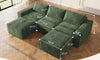 Vesgantti 114" 145.6" 143.7" L/U Shaped Boneless Cloud Couch, Chenille Sectional Modular Sofa Couch with Ottoman, No Assembly Required, Free Combination