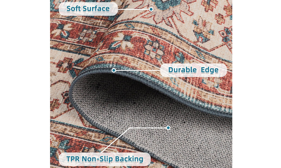 Washable Non-Slip Oriental Area Rug