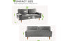 Vesgantti Two/Three Seater Sofa, Modern Velvet Loveseat Sofa, Modern Small Couch with 2 Pillows for Living Room, Comfy Sofa