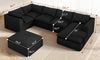 Vesgantti 141.7" 204.7" Corduroy Boneless Sectional Couch, Modular Couch with Chaise & Ottoman, No Assembly Required