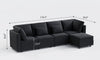 Vesgantti 92" 118" 5/6/8/9 Seats L Shaped U Shaped Modular Sectional Couch with Storage, Velvet Upholstery with Adjustable Backrests & Armrests