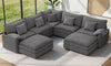 Vesgantti Modular Sectional Sofa, Cloud Couch, Modern Corduroy/Chenille, Height Adjustable, Cloud-Like Comfort, Deep Seat, Movable Ottoman, Couches for Living Room