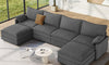 Vesgantti Modular Sectional Sofa, Cloud Couch, Modern Corduroy/Chenille, Height Adjustable, Cloud-Like Comfort, Deep Seat, Movable Ottoman, Couches for Living Room