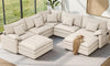 Vesgantti Modular Sectional Sofa, Cloud Couch, Modern Corduroy/Chenille, Height Adjustable, Cloud-Like Comfort, Deep Seat, Movable Ottoman, Couches for Living Room