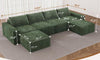 Vesgantti 114" 145.6" 143.7" L/U Shaped Boneless Cloud Couch, Chenille Sectional Modular Sofa Couch with Ottoman, No Assembly Required, Free Combination