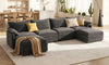 Vesgantti Modular Sectional Sofa, Cloud Couch, Modern Corduroy/Chenille, Height Adjustable, Cloud-Like Comfort, Deep Seat, Movable Ottoman, Couches for Living Room