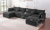 Vesgantti 109" 143" L Shaped U Shaped Modular Sectional Sofa, Comfy Upholstered Cloud Corduroy Couches with Ottomans for Living Room