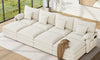 Vesgantti Modular Sectional Sofa, Cloud Couch, Modern Corduroy/Chenille, Height Adjustable, Cloud-Like Comfort, Deep Seat, Movable Ottoman, Couches for Living Room