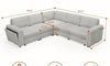 Vesgantti Modular L Shaped Sectional Couch, Chenille Corner Sofa with Storage Armrests