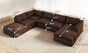 Vesgantti 141.7" 204.7" Corduroy Boneless Sectional Couch, Modular Couch with Chaise & Ottoman, No Assembly Required