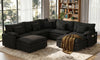 Vesgantti Modular Sectional Sofa, Cloud Couch, Modern Corduroy/Chenille, Height Adjustable, Cloud-Like Comfort, Deep Seat, Movable Ottoman, Couches for Living Room