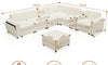 Vesgantti Modular L Shaped Sectional Couch, Chenille Corner Sofa with Storage Armrests
