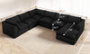 Vesgantti 141.7" 204.7" Corduroy Boneless Sectional Couch, Modular Couch with Chaise & Ottoman, No Assembly Required