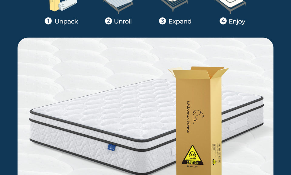 Vesgantti Queen Size Mattress 12 Inch, Cool Sleep Hybrid Mattress in a Box | Fiberglass-Free, Memory Foam & Pocket Springs, Ergonomic Design, Pressure Relief, Medium Firm Feel, 60"*80"*12"