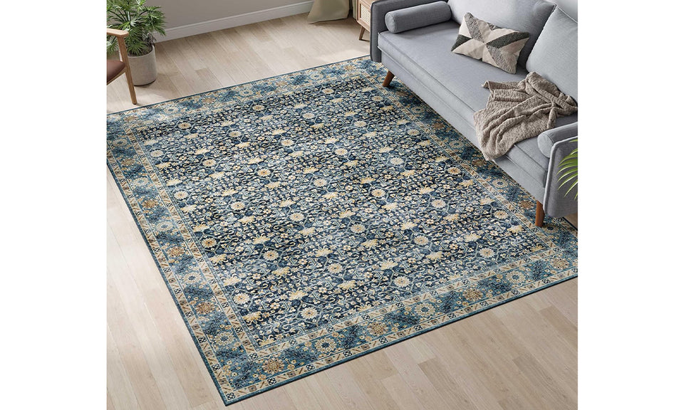 Washable Non-Slip Boho Area Rug for Living Room and Bedroom