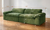 Vesgantti 118" Deep Seat Modular Sofa, Corduroy Cloud Comfort Couch with Curved Armrests, No Assembly Required