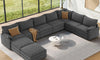 Vesgantti Modular Sectional Sofa, Cloud Couch, Modern Corduroy/Chenille, Height Adjustable, Cloud-Like Comfort, Deep Seat, Movable Ottoman, Couches for Living Room