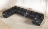 Vesgantti 141.7" 204.7" Corduroy Boneless Sectional Couch, Modular Couch with Chaise & Ottoman, No Assembly Required