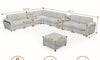 Vesgantti Modular L Shaped Sectional Couch, Chenille Corner Sofa with Storage Armrests