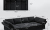 Vesgantti 92" 118" 5/6/8/9 Seats L Shaped U Shaped Modular Sectional Couch with Storage, Velvet Upholstery with Adjustable Backrests & Armrests