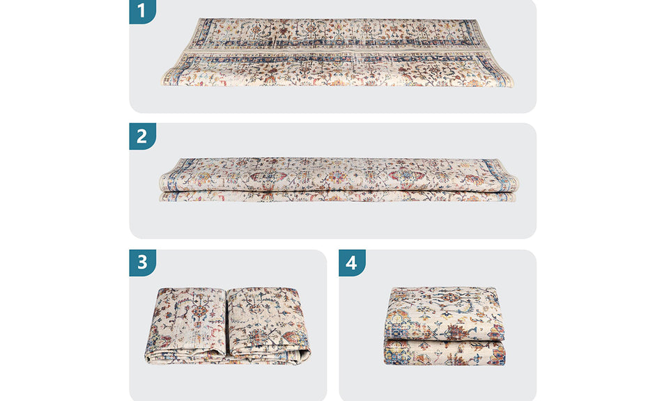 Lightweight Washable Oriental Area Rug for Living Room, Bedroom, Dining Room, Office