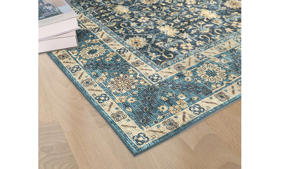 Washable Non-Slip Boho Area Rug for Living Room and Bedroom