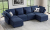 Vesgantti 92" 118" 5/6/8/9 Seats L Shaped U Shaped Modular Sectional Couch with Storage, Velvet Upholstery with Adjustable Backrests & Armrests