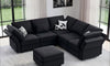 Vesgantti 92" 118" 5/6/8/9 Seats L Shaped U Shaped Modular Sectional Couch with Storage, Velvet Upholstery with Adjustable Backrests & Armrests